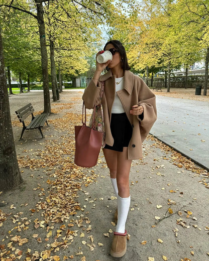 AYNUR – Abrigo largo elegante para mujer