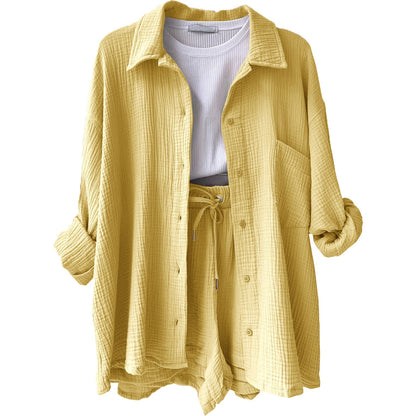 Conjunto de dos piezas en algodón para mujer, estilo relajado y elegante – LUNARIA