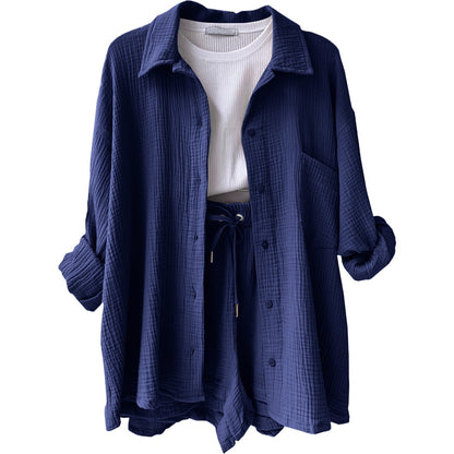 Conjunto de dos piezas en algodón para mujer, estilo relajado y elegante – LUNARIA