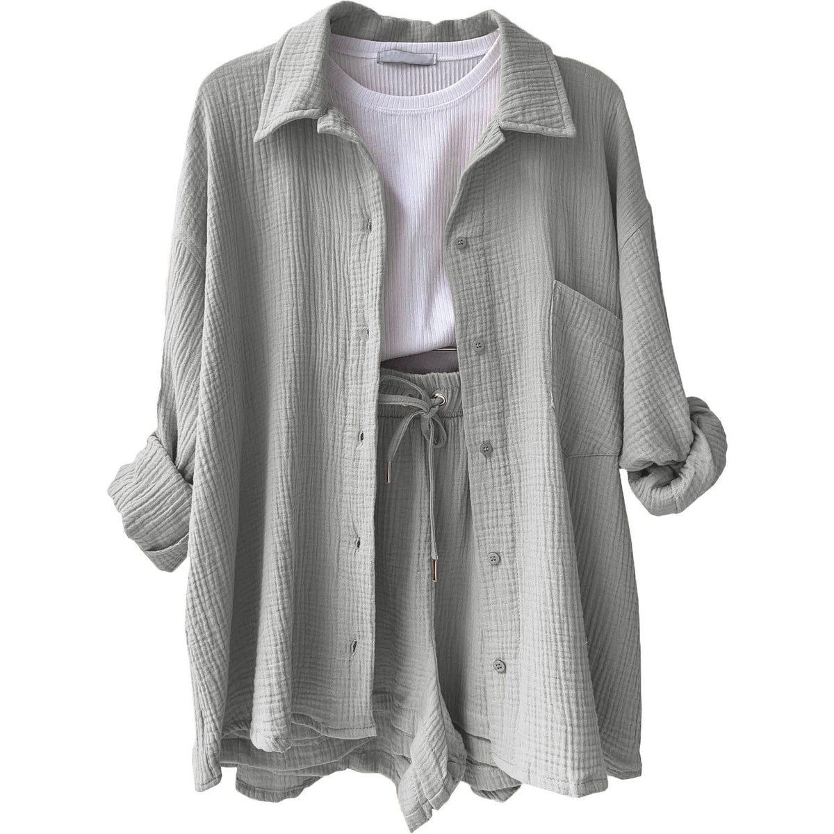 Conjunto de dos piezas en algodón para mujer, estilo relajado y elegante – LUNARIA