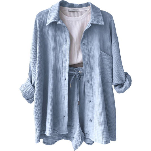 Conjunto de verano en algodón: camisa y shorts – CAROLINE