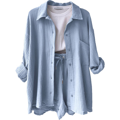 Conjunto de dos piezas en algodón para mujer, estilo relajado y elegante – LUNARIA
