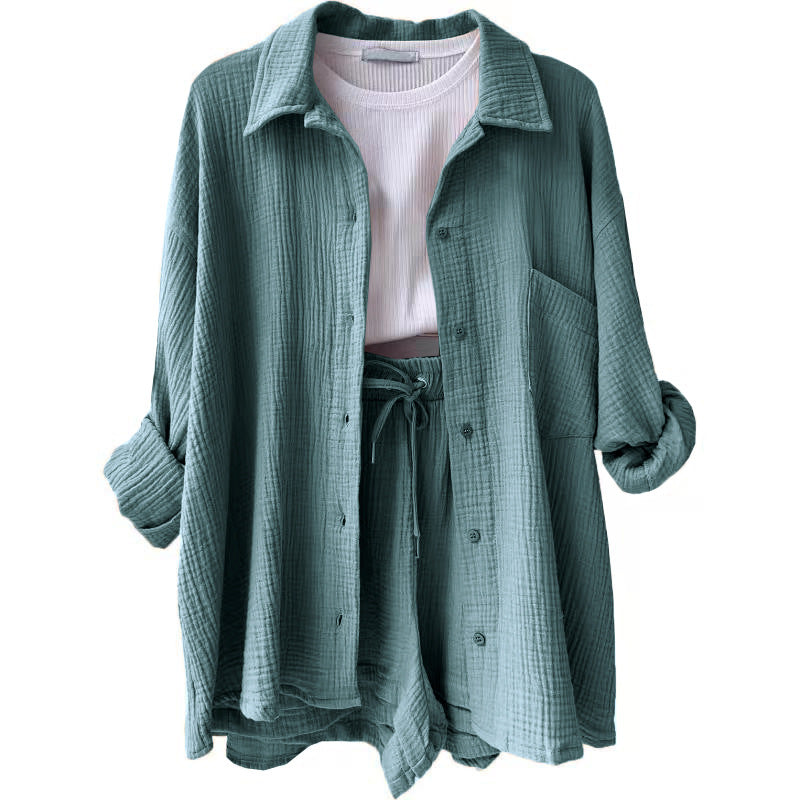 Conjunto de dos piezas en algodón para mujer, estilo relajado y elegante – LUNARIA