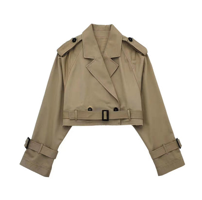 Trench corto elegante para mujer con corte entallado – STEPHANIE