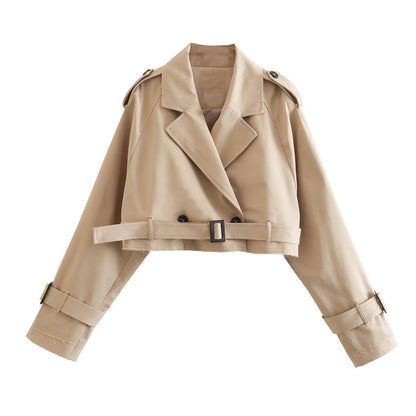 Trench corto elegante para mujer con corte entallado – STEPHANIE
