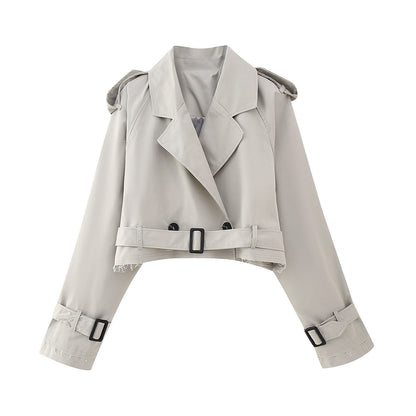 Trench corto elegante para mujer con corte entallado – STEPHANIE