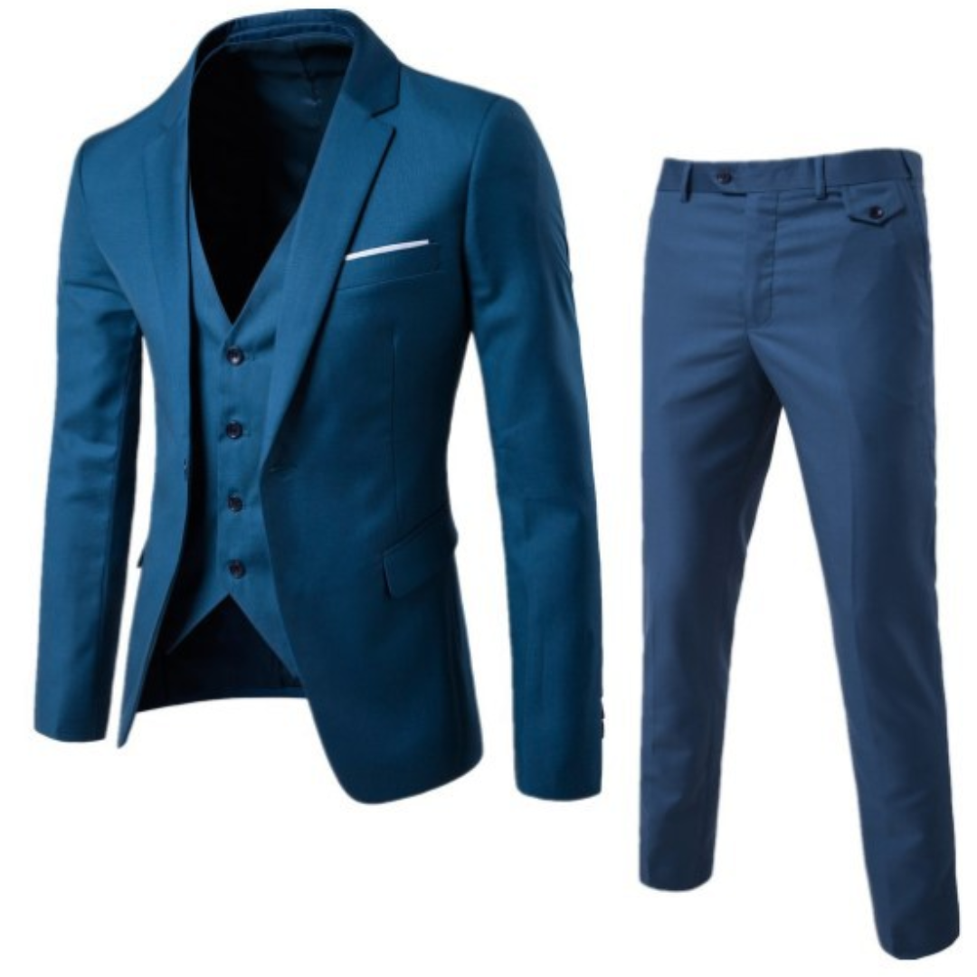 Traje negro clásico de hombre de tres piezas – NOIRÉL