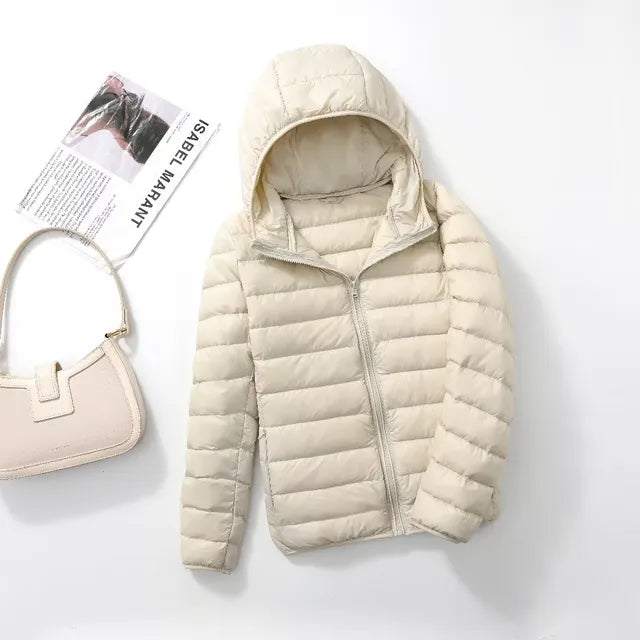 MIA - Abrigo de plumón ultraligero y plegable para mujeres