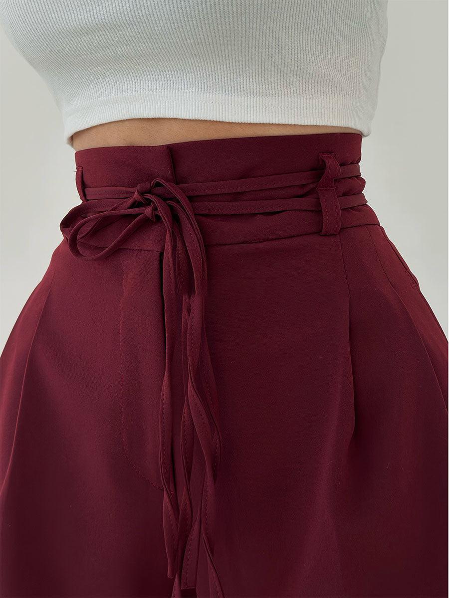 Pantalón de pierna ancha con cintura elástica y caída fluida – ANARA