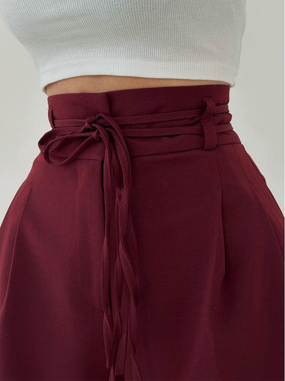 Pantalón de pierna ancha con cintura elástica y caída fluida – ANARA