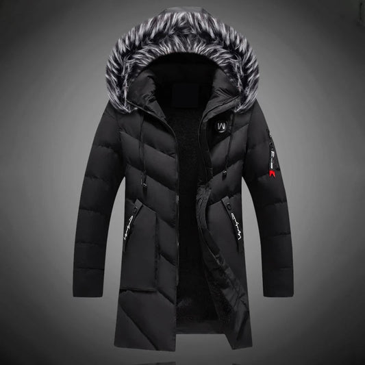 EMILVAN – Abrigo de invierno para hombre con capucha y forro de piel sintética