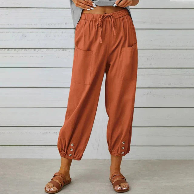 Selisia – Pantalón suelto de talle alto cómodo para mujer