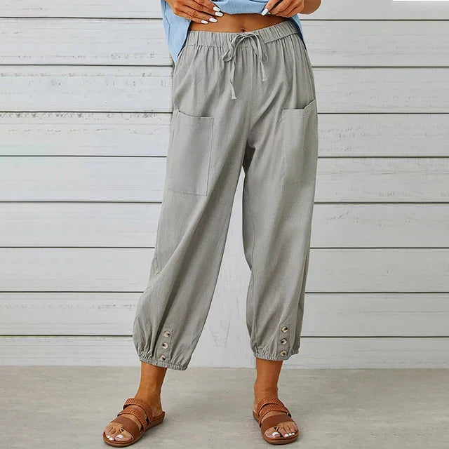 Selisia – Pantalón suelto de talle alto cómodo para mujer