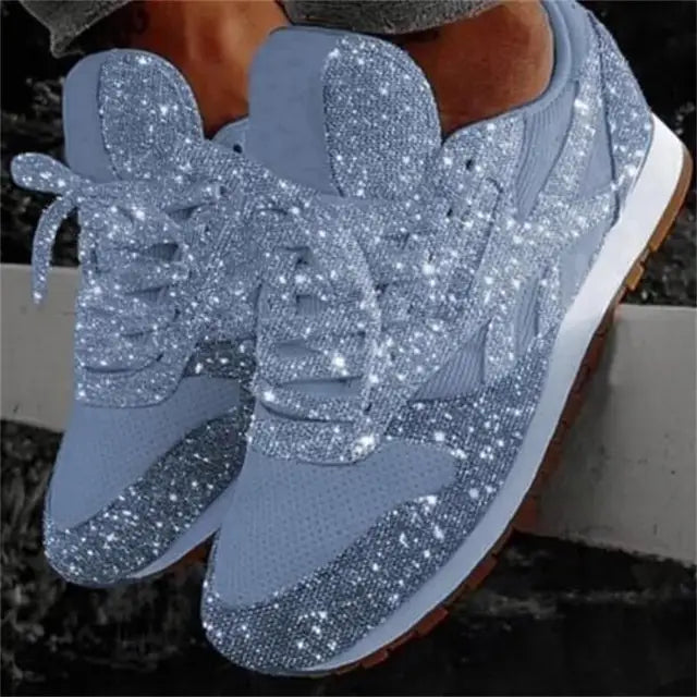 Zapatillas de mujer con acabado brillante y efecto glitter – HENRIELLA
