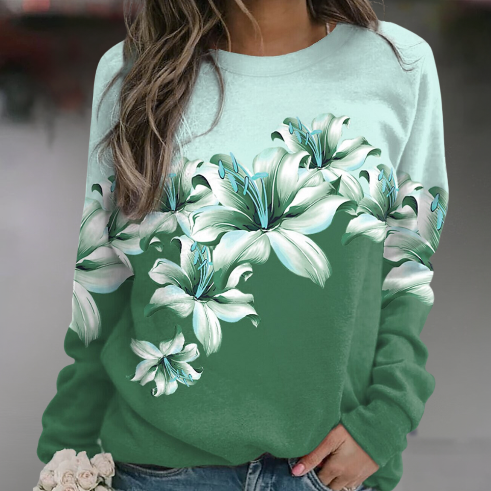 LIA - Sudadera con estampado floral para mujer