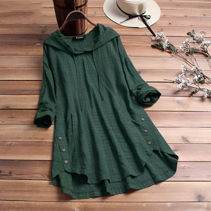 Camisa de lino y algodón transpirable con corte relajado – AÉLIN