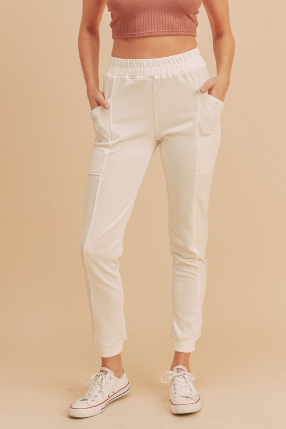 Pantalones jogger casuales con cintura y bolsillos para mujer – COMFYPANTS