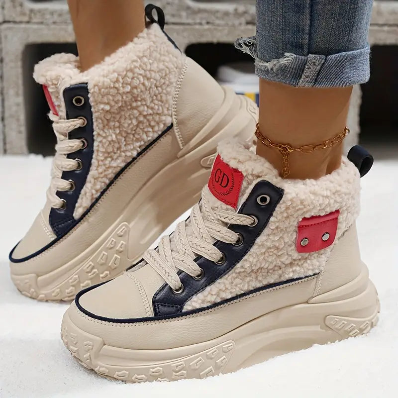 ESME - Botines impermeables de felpa para mujer