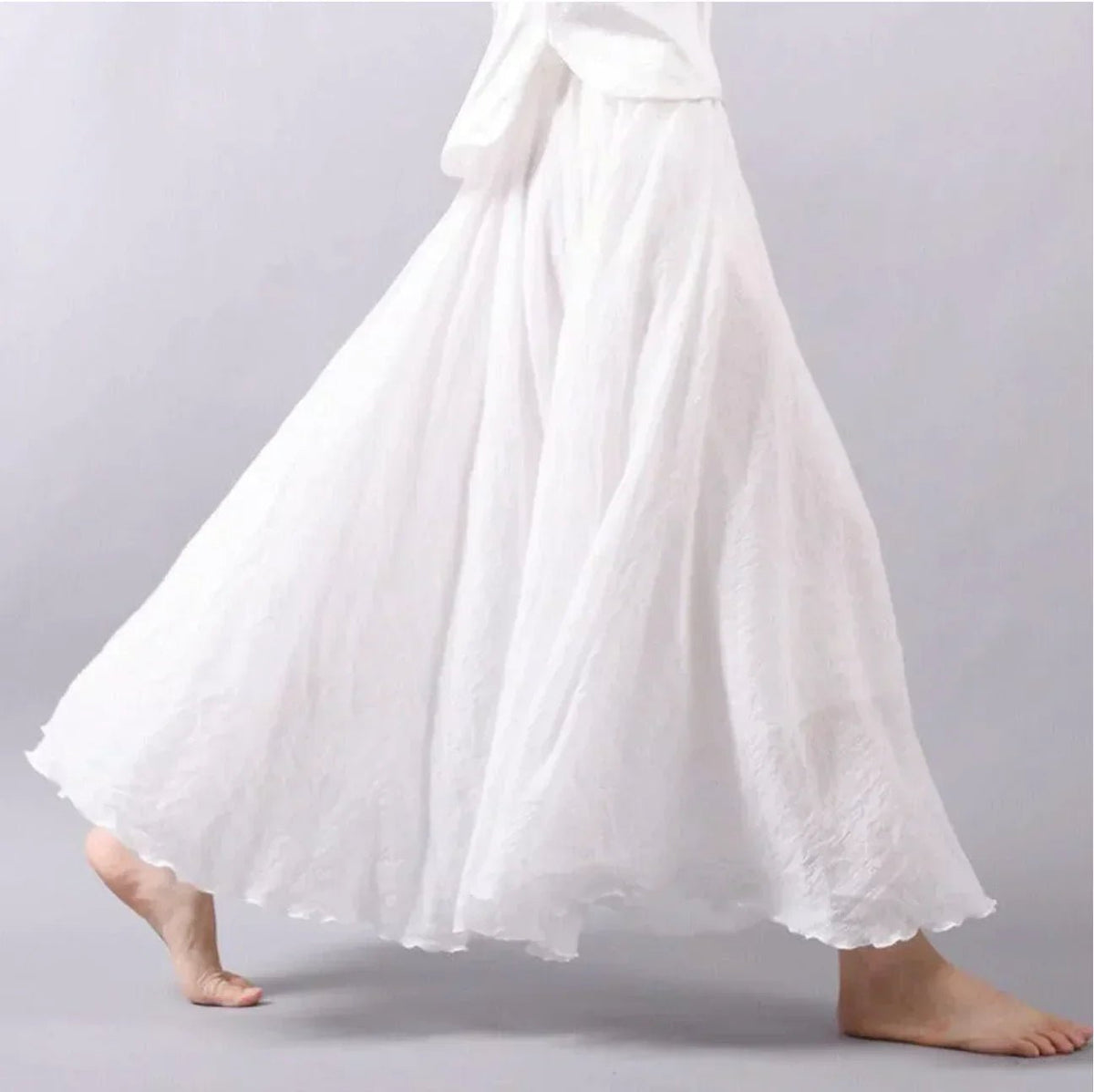 ISABEL – Falda maxi bohemia de cintura alta y corte a-line