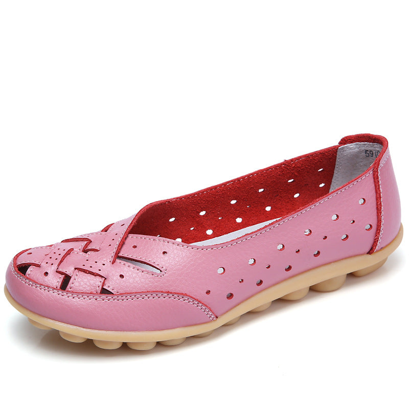 Zapatos tipo mocasín de mujer con diseño perforado y suela flexible – SACHA