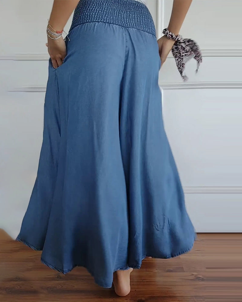 Pantalón fluido de talle alto con cintura elástica – MIRA