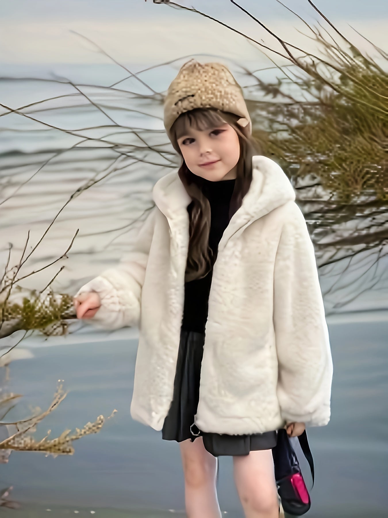 AURORA - Chaqueta con capucha y orejitas de felpa para niñas