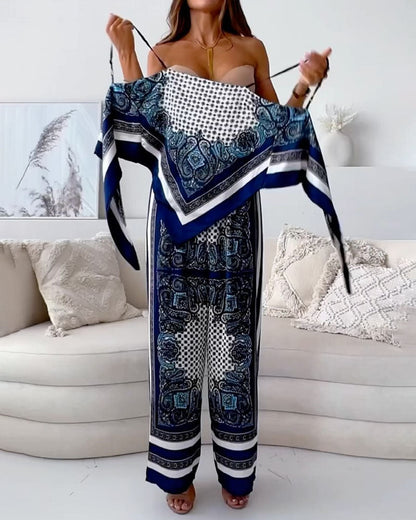 Conjunto de dos piezas con estampado paisley para mujer - AELITA