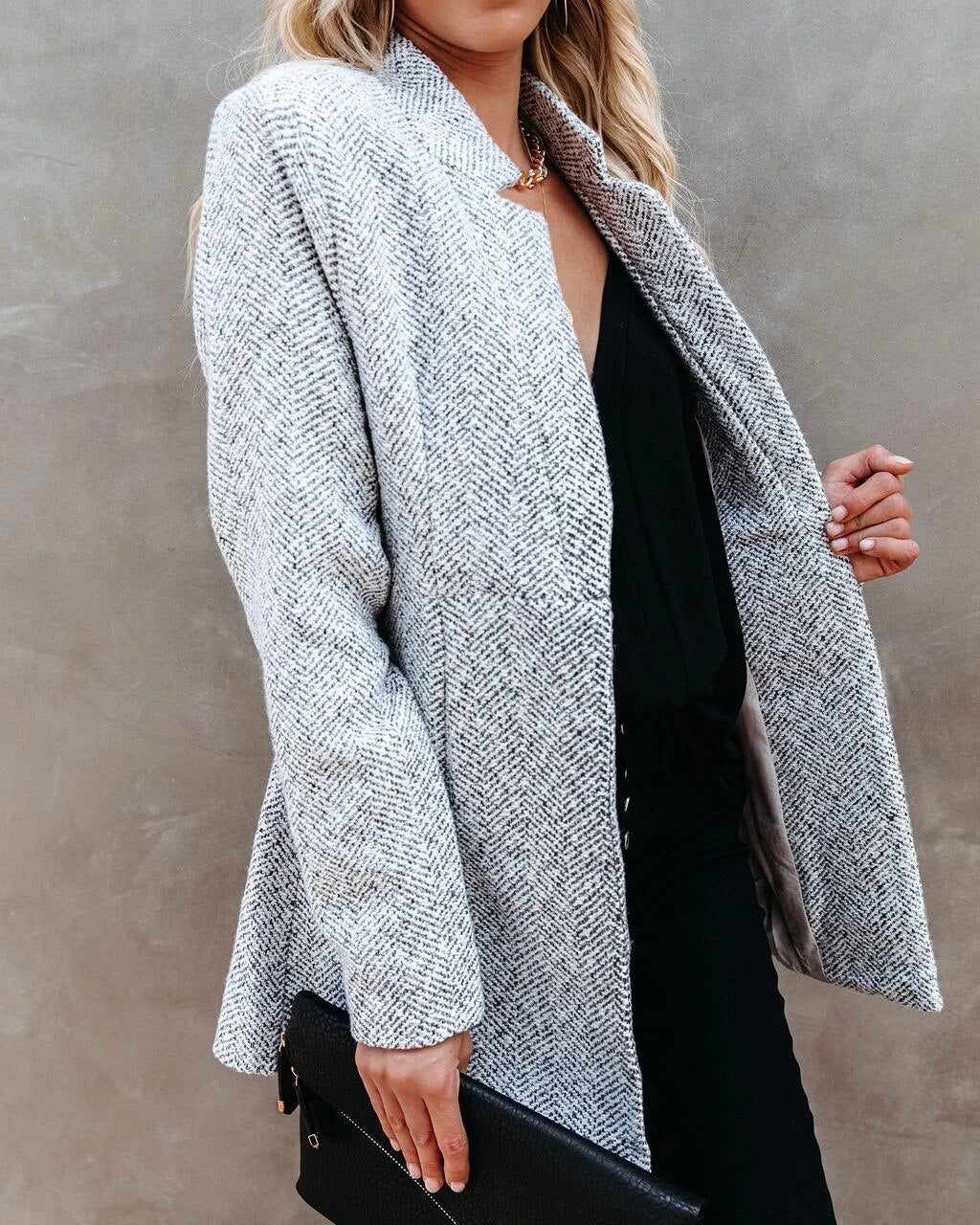 Blazer ligera de punto con diseño abierto para mujer – BELLÉRA