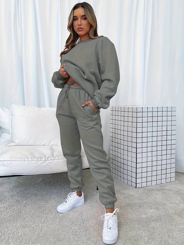 Conjunto de chándal femenino de dos piezas con estilo relajado – MADÉA