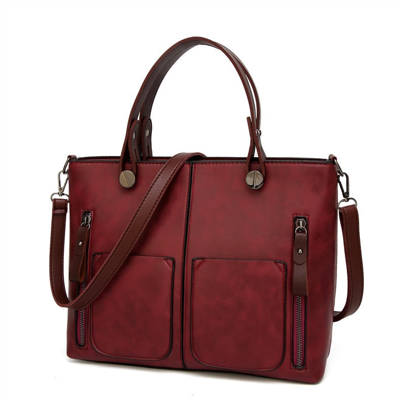 ADELINA - Bolso de hombro vintage de cuero para mujer