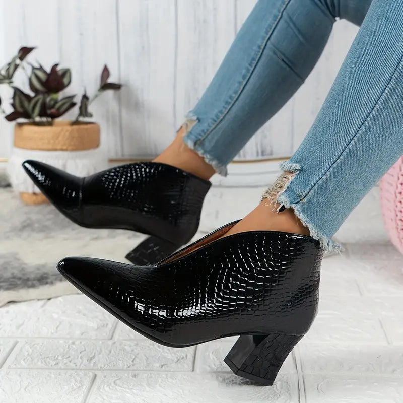 Botines de tobillo elegantes con tacón para mujer – EMMA