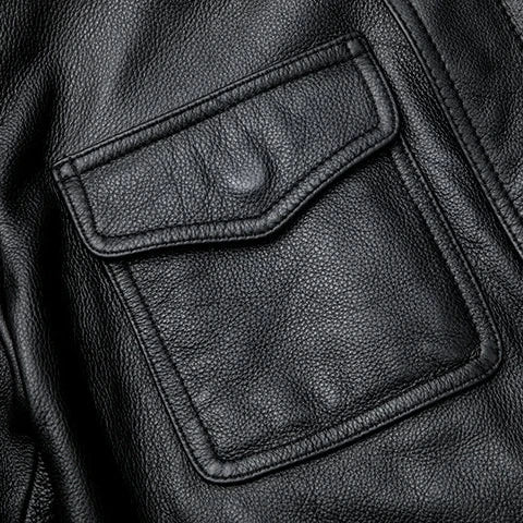 MACKSTON – Cazadora de piel sintética para hombre con estilo atemporal