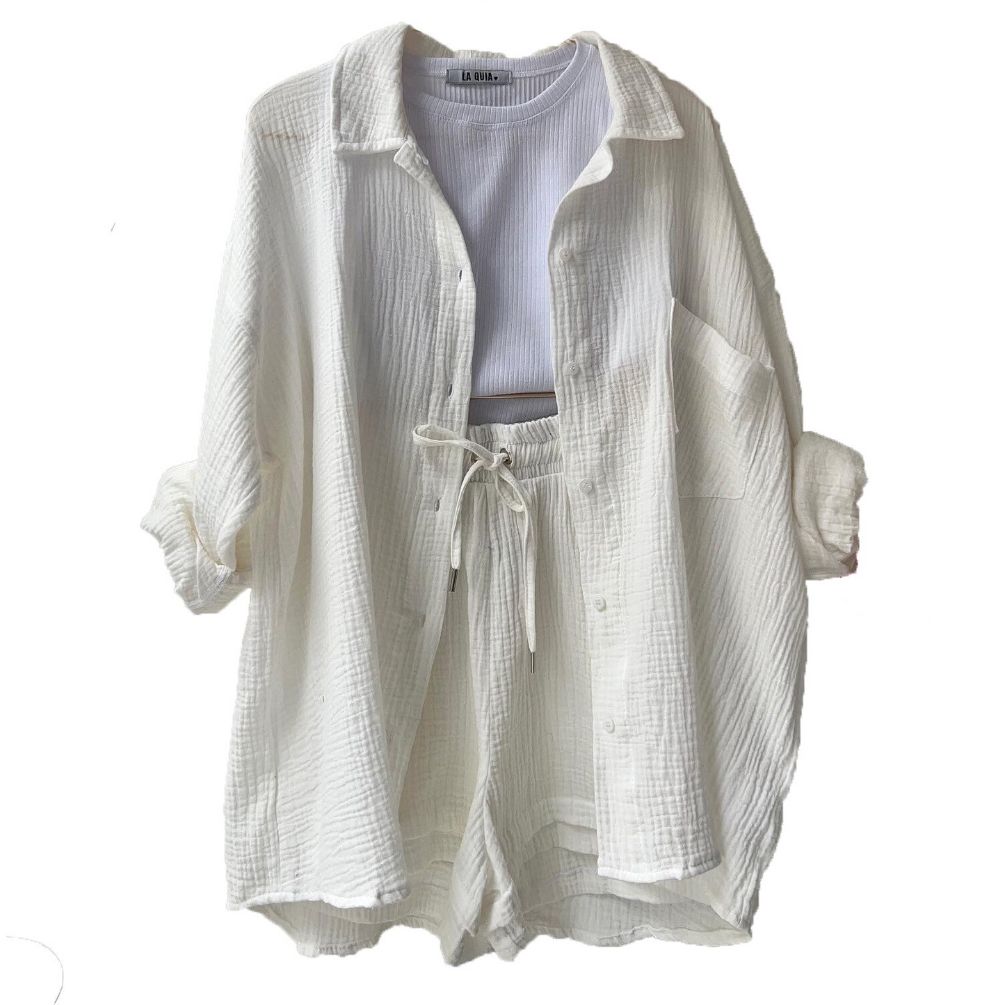Conjunto de dos piezas en algodón para mujer, estilo relajado y elegante – LUNARIA