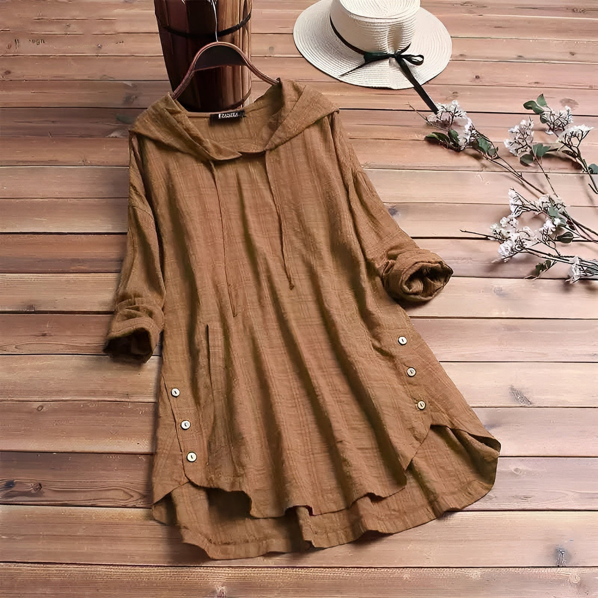 Camisa de lino y algodón transpirable con corte relajado – AÉLIN