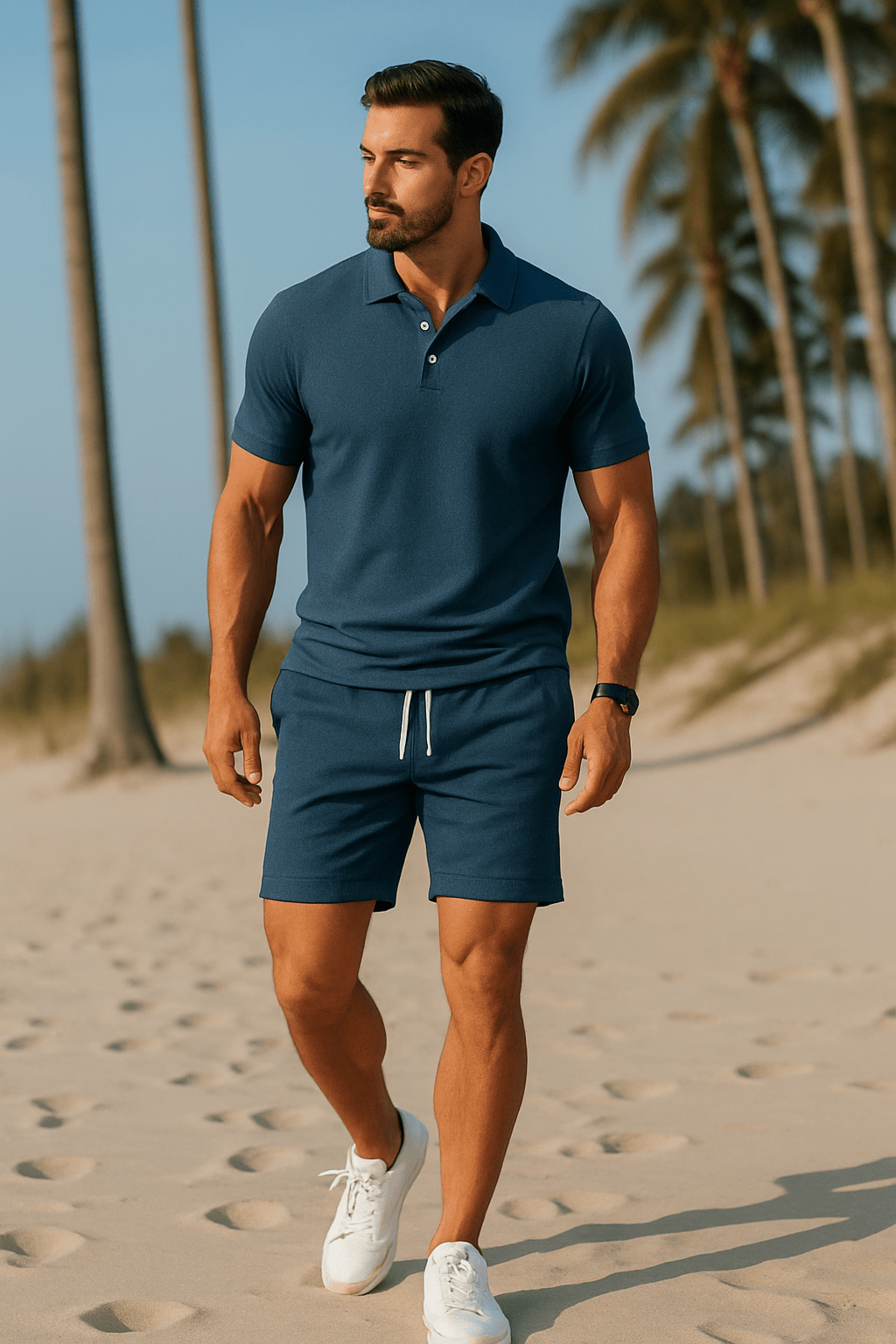 Eadric | Moderno Conjunto Verano Hombre Con Polo Y Pantalones Cortos - Noa Lagos
