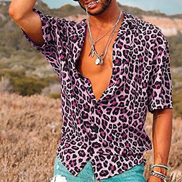 Ethan | Camisa De Verano Estampada De Leopardo Para Hombre - Noa Lagos