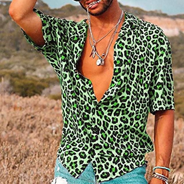 Ethan | Camisa De Verano Estampada De Leopardo Para Hombre - Noa Lagos
