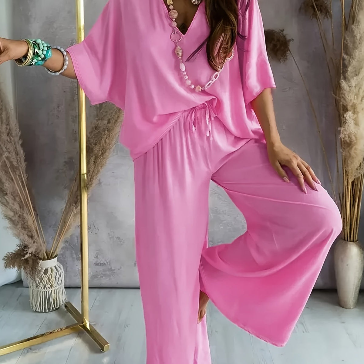 Conjunto de dos piezas con top y pantalón para mujer – VAYENA