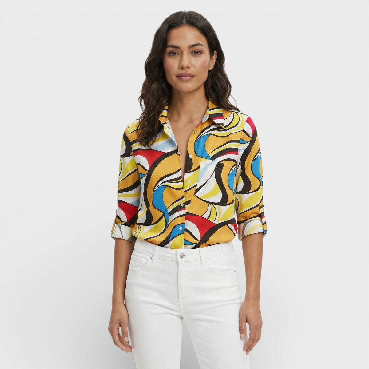 CLARA – Blusa clásica con cuello para mujer