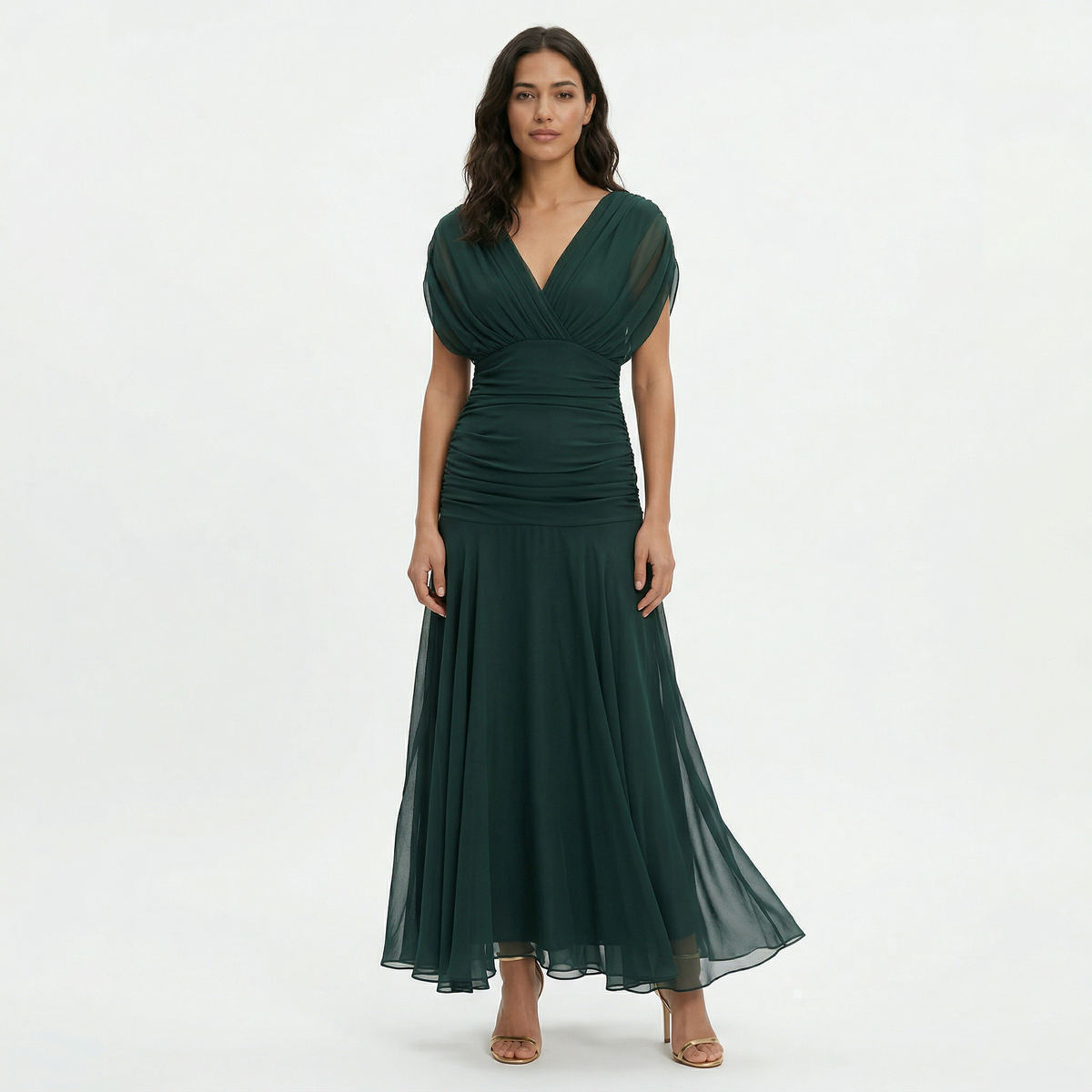 MARÍA – Vestido largo plisado floral para invitada