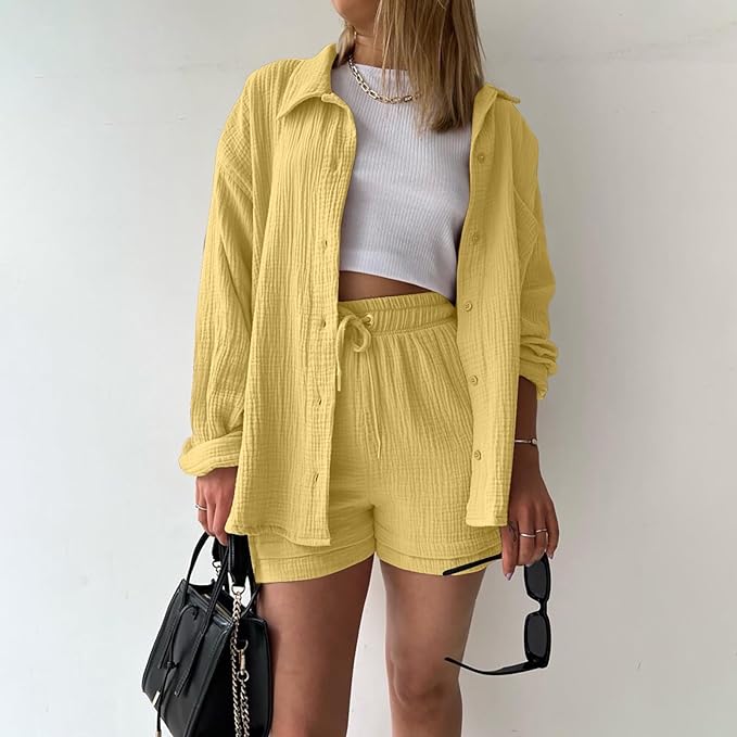 Conjunto de dos piezas en algodón para mujer, estilo relajado y elegante – LUNARIA