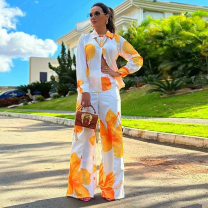 Set veraniego con blusa de tirantes y pantalón suelto – FLORALIA