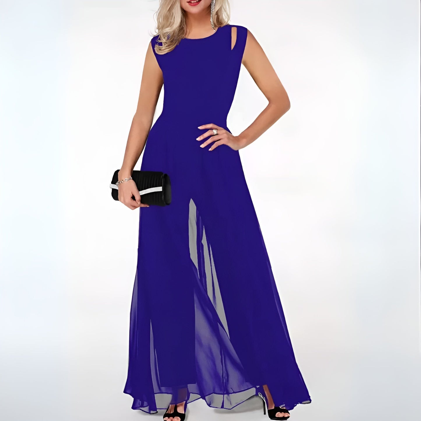 Vestido de noche elegante con hombros descubiertos y corte entallado – ELARA
