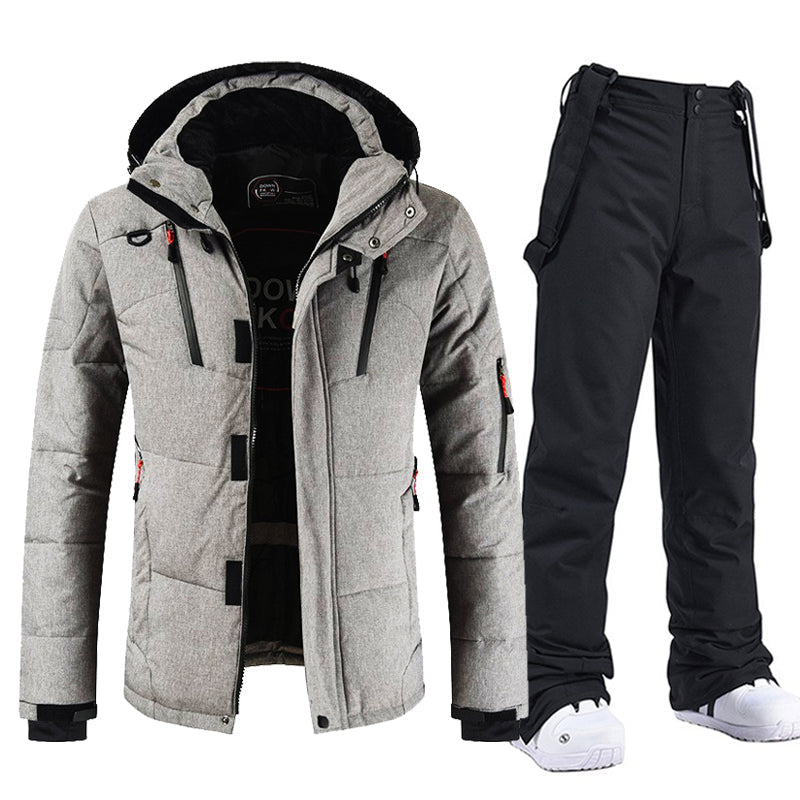 AXEL - Conjunto de chaqueta y pantalón acolchados para invierno resistente a la intemperie para hombre