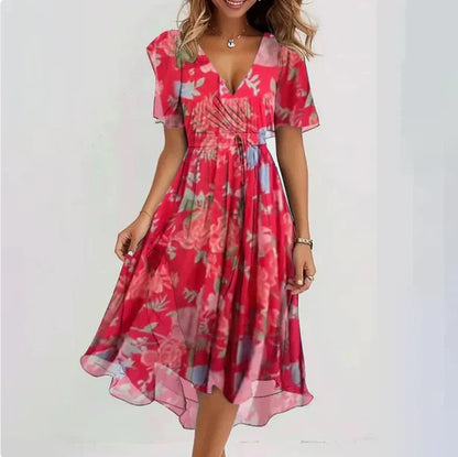 Vestido Midi de Chiffon con Caída Suelta para Damas – Aelora