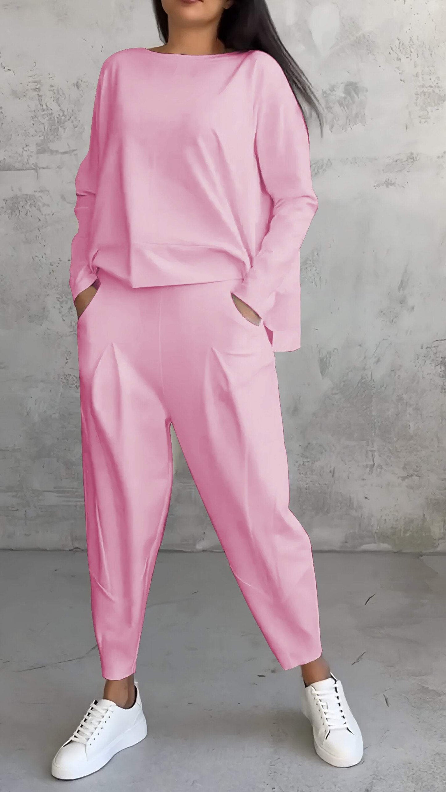 Traje fluido de dos piezas para mujer con blazer y pantalón entallado – RIVERA