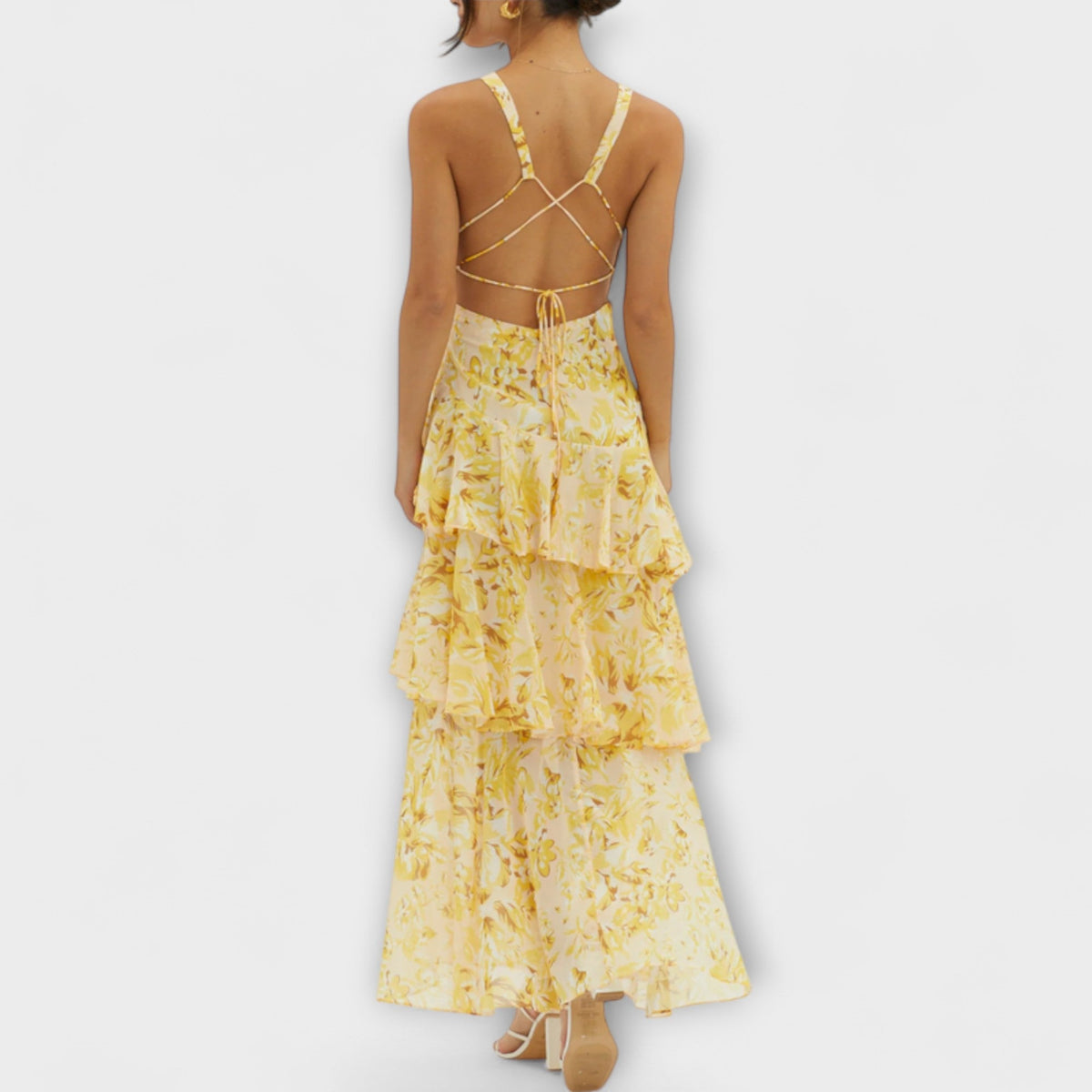 Vestido maxi de verano con escote profundo en V – ALEXANDRA