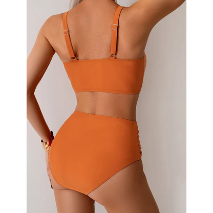 Marina – Bikini de talle alto con detalle torcido para mujer