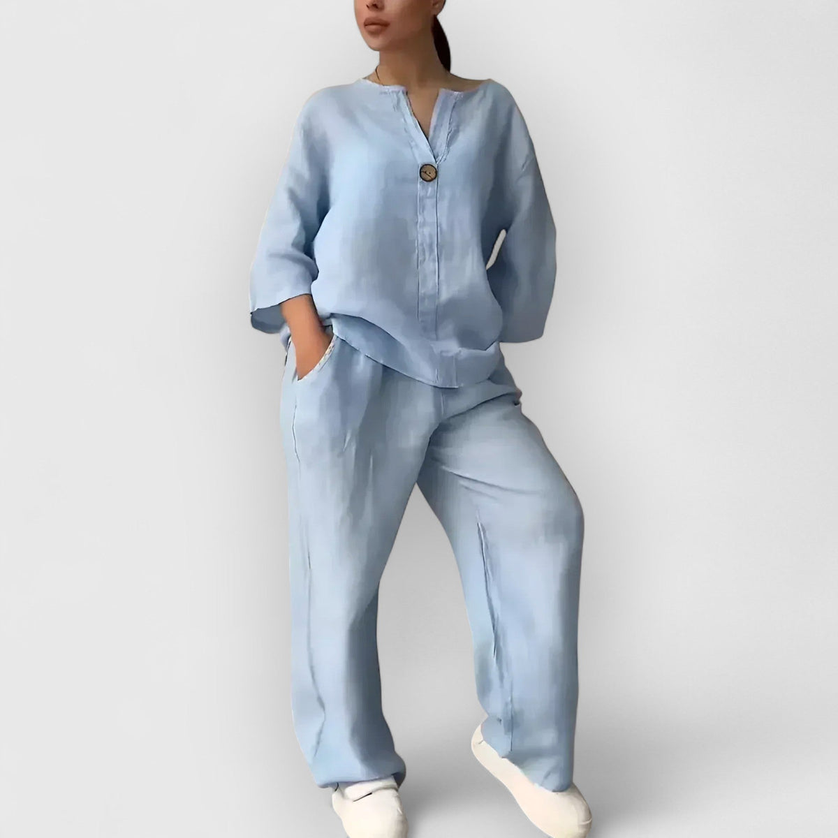 Conjunto camisa y pantalón ancho para mujer – CONCEPCIÓN