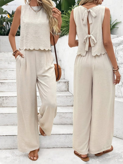 Conjunto veraniego de dos piezas con top y pantalón corto – NOÉLA